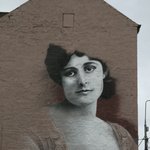 Mural of Maud Gonne on the side of a building
