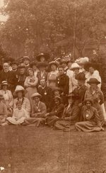 Group photo of Church League for Women's Suffrage meeting