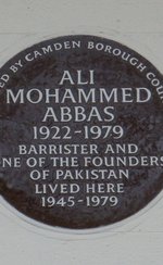 Photo of commemorative plaque for Ali Mohammed Abbas' home in London