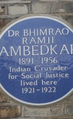 Photo of blue plaque at B. R. Ambedkar's home in London