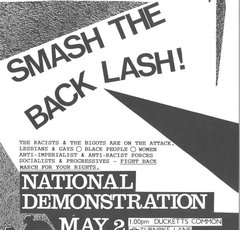 Photo of a Smash the Backlash Demonstration Leaflet
