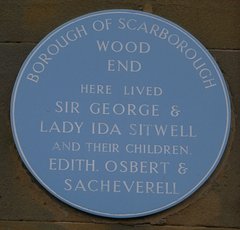 Photo of blue plaque to the Sitwell family