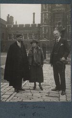 Photo of three people, including Basiswar ("Boshi") Sen