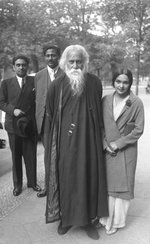 Photo of Devika Rani with Rabindranath Tagore and Himanshu Rai