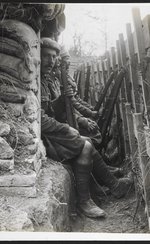 ‘Highlanders and Dogras in a trench with dugouts’ [Fauquissart, France]. Girdwood, H.D. Record of the Indian Army in Europe during the First World War