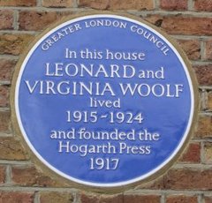 Photo of Hogarth Press blue plaque