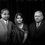 Photo of Jivraj Narayan Mehta, Mrs Hansa Mehta and Sir Manubhai Nandshankar Mehta
