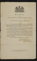 Copy of the Proclamation, dated Allahabad 1 Nov 1858, by the Queen in Council, announcing the transference of the government of India from the East India Company to the Crown.