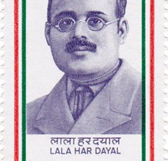 Picture of Lala Har Dayal, on a 1987 stamp of India