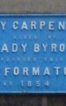 Photo of blue plaque on the Red Lodge, founded by Mary Carpenter