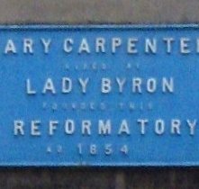 Photo of blue plaque on the Red Lodge, founded by Mary Carpenter