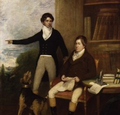 Painting of Munnoo and Hickey by William Thomas