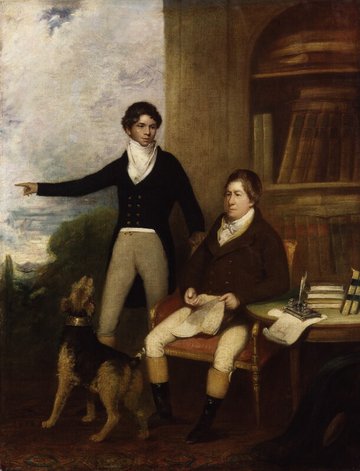 Painting of Munnoo and Hickey by William Thomas