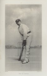 Portrait of Ranjitsinhji playing cricket