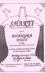 Poster advertising a Shakti bhangra discos even