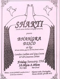 Poster advertising a Shakti bhangra discos even