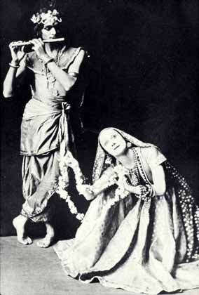 Photo of Uday Shankar and Ana Pavlova in 'Radha-Krishna' ballet
