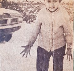 Young Rizwan Rahemtulla in snow