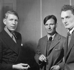 Photo of WH Auden, Christopher Isherwood and Stephen Spender