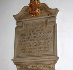 Photo of memorial to Prince Frederick Victor Duleep Singh