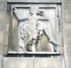 Photo of a wall sculpture by Eric Gill